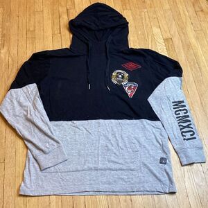 Mens Southpole Y2K Hoodie Shirt colorblock Black Gray Medium?